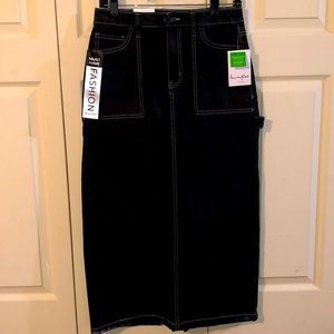 Love, Fire Black Denim 5 pocket Skirt (Junior)
